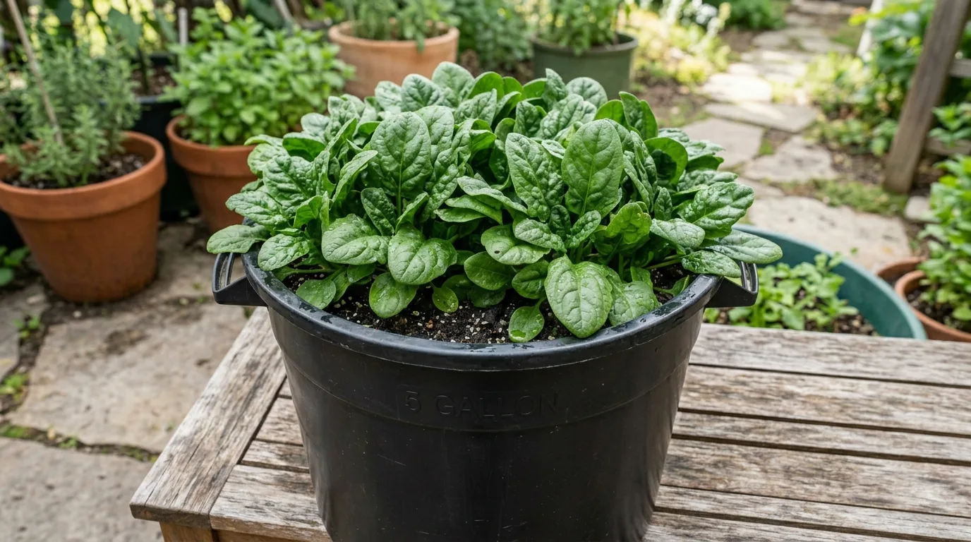 Spinach in a Bucket